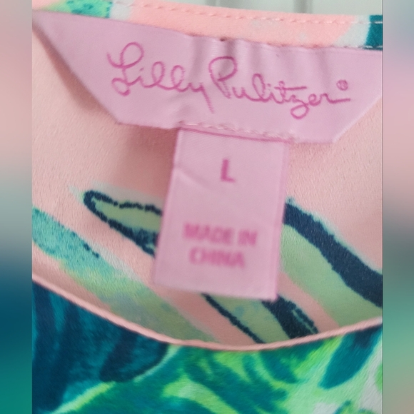 Lilly Pulitzer Pink and Green Leaf Print Top and Skort Set - Picture 5 of 10